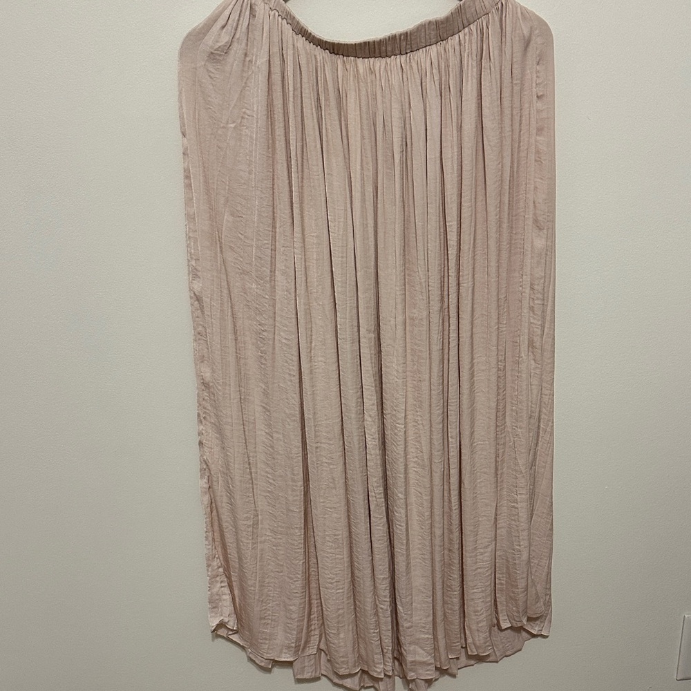 Philosophy Light Pink Pleated Midi Skirt